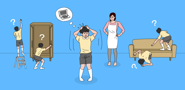 ママにゲーム隠された